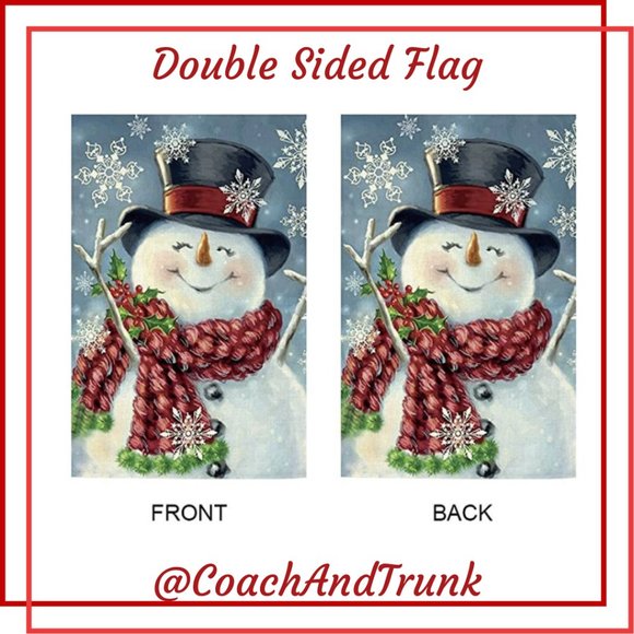 Double Sided Colorful Adorable Snow Person Medium Weight Material - Picture 2 of 4